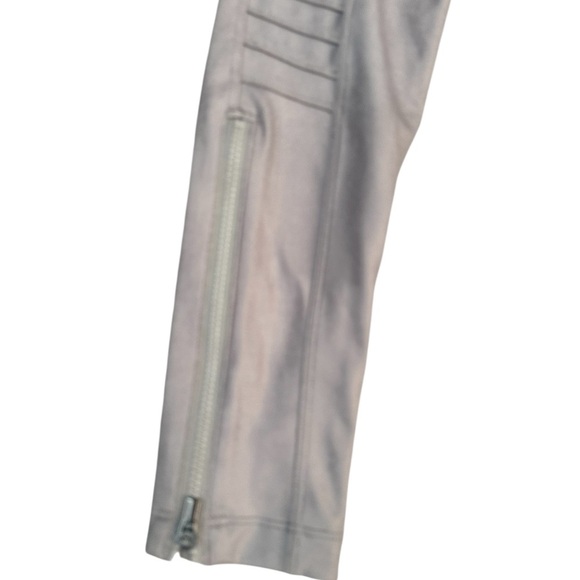 Athleta Delancey Gleam Moto Tight Leggings ribbed grey Zip ankle size XXS - Picture 6 of 11